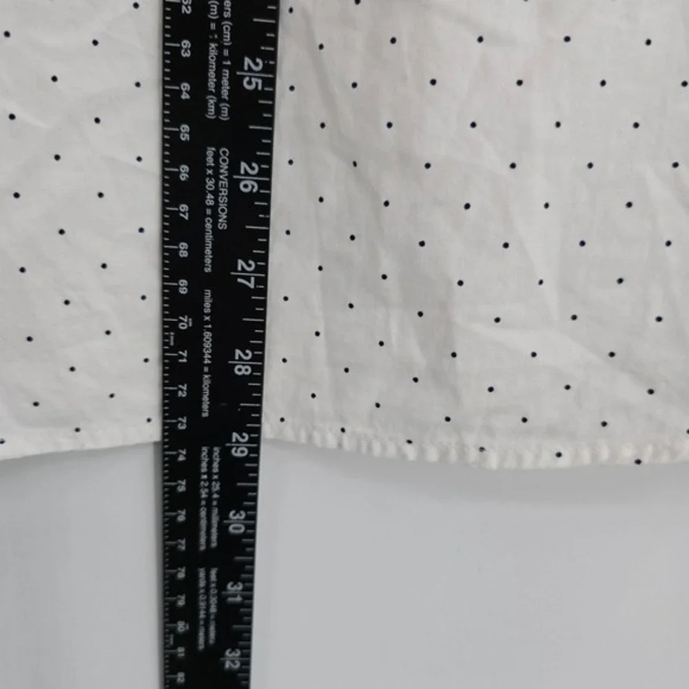 J. Crew Slim Untucked Stretch‎ Shirt Polka Dot Organic Cotton Top S